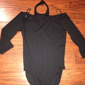 Black Ribbed Bodysuit